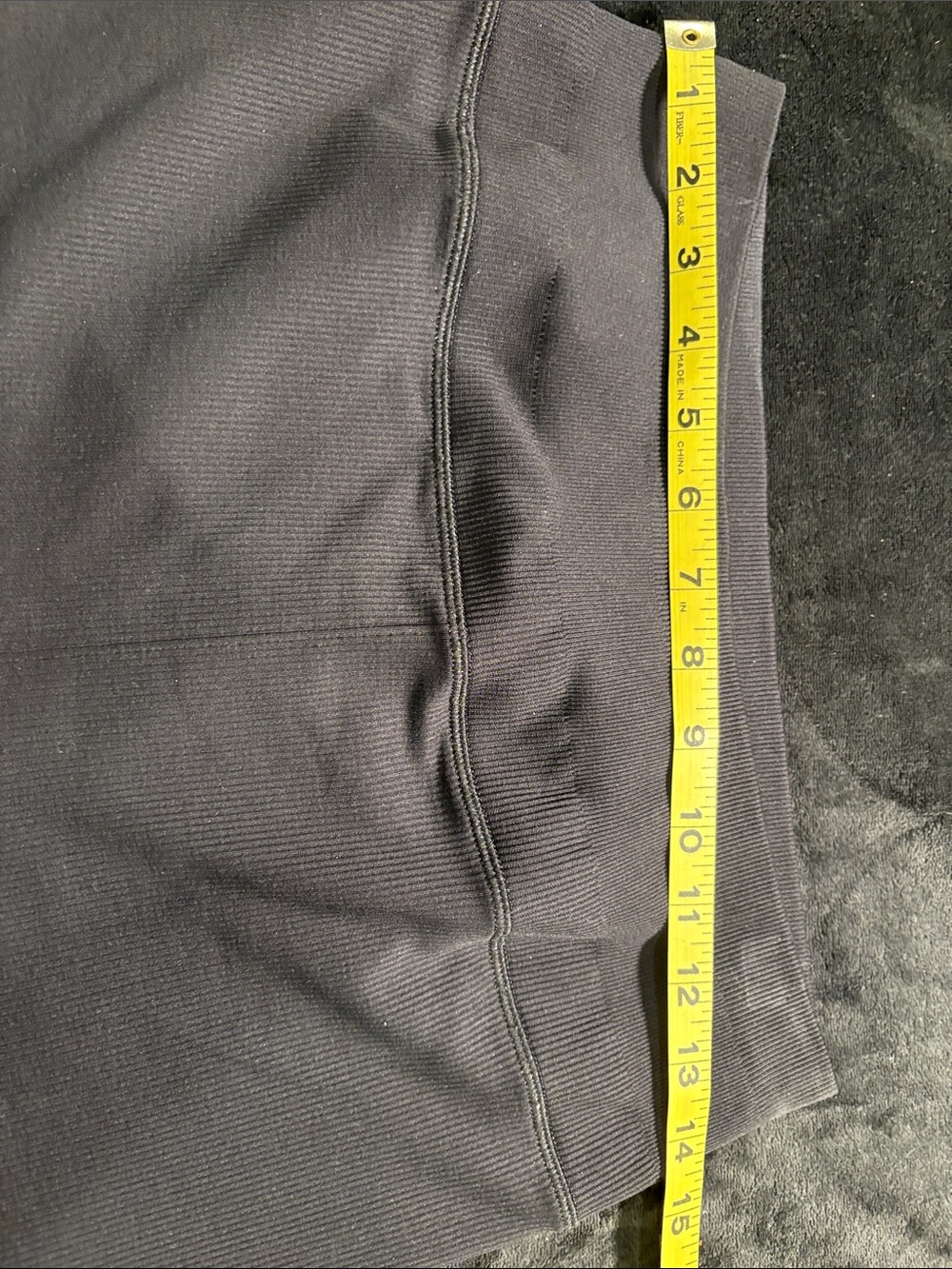 ALO Yoga Ribbed High-Waist Bike Shorts in Charcoal - Picture 3 of 7